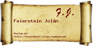 Feierstein Jolán névjegykártya